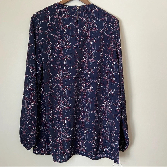 Floral Tunic Patterned Blouse Long Sleeve Top With Sash Size 1XL Tie Waist - Picture 10 of 11